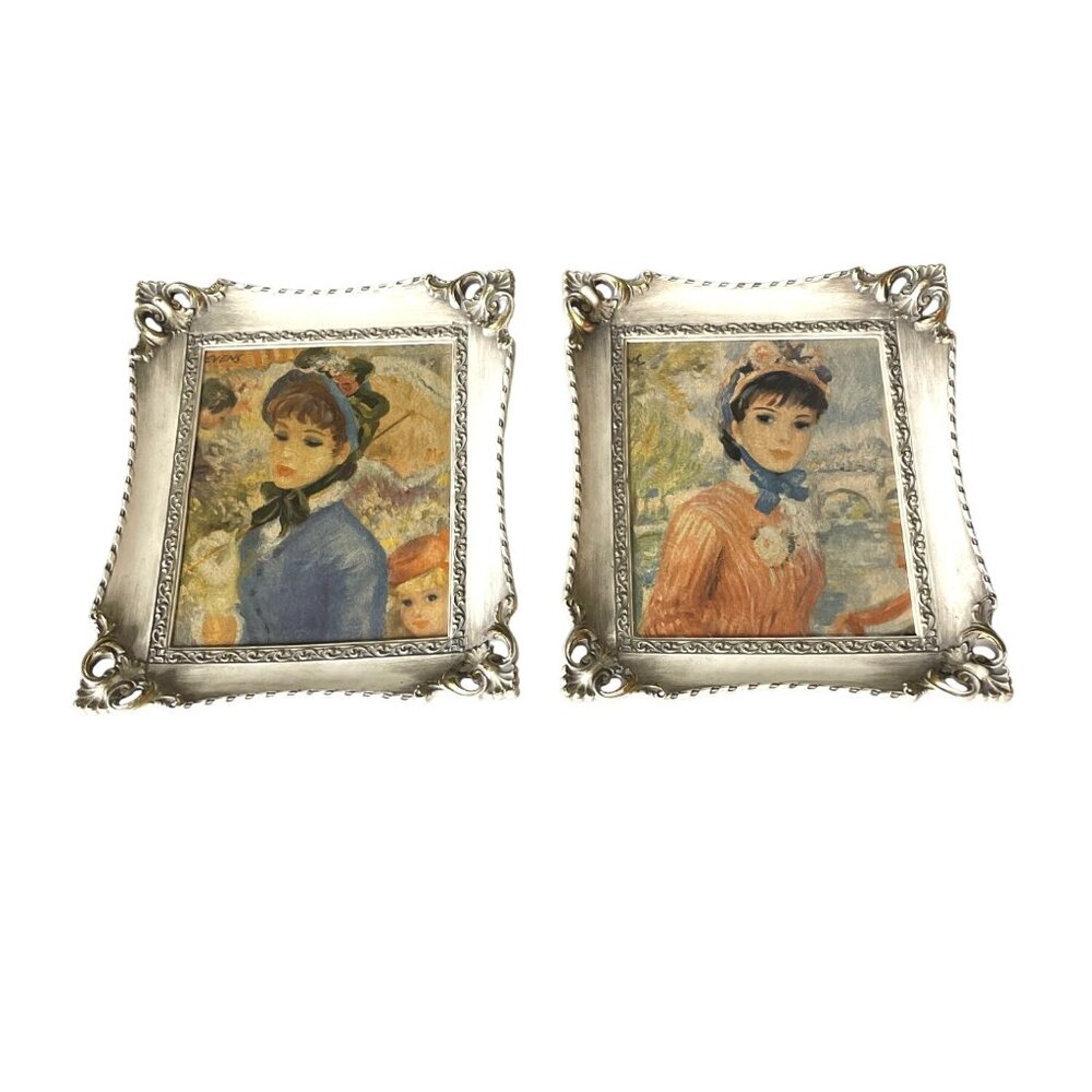 2 Vintage John Strevens 1960's MCM Prints Parisian Ladies 13" x 11" Colorful
